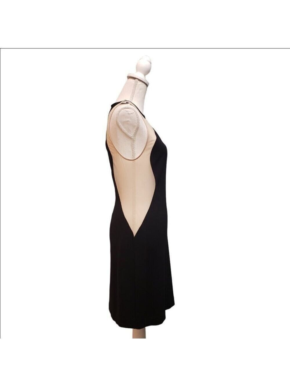 Women’s Express Black Beige Sheath Dress Size 12 - Picture 4 of 9